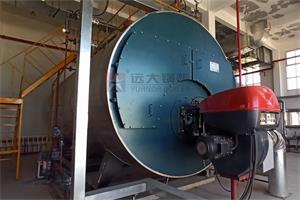 河北保定10噸燃?xì)庹羝仩t，0.8MW燃?xì)鉄崴仩t運(yùn)行現(xiàn)場